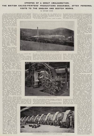 Apropos of a Great Amalgamation, the British Calico-Printers Productions described, after Personal Visits to the English and Scotch Works by English Photographer
