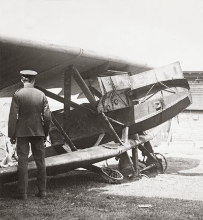 Armour-plated Hun plane mounting seven machine guns used to mow down our lads in the trenches by English Photographer