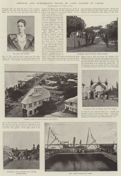 Arrival, and Subsequent Death, of Lady Carter at Lagos by English Photographer