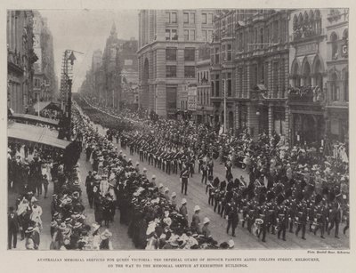 Australian Memorial Service for Queen Victoria, the Imperial Guard of Honour Passing Along Collins Street, Melbourne, on the Way to the Memorial Service at Exhibition Buildings by English Photographer