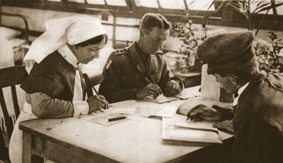 Australians and Conscription: How the Australian vote is taken in a London hospital by English Photographer