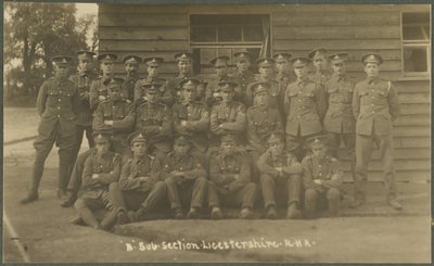 B Sub-section, Leicestershire Royal Horse Artillery, at training camp at Diss, 1914-18 by English Photographer