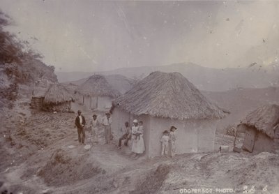 Barbadian village on a hillside, 1880 by English Photographer