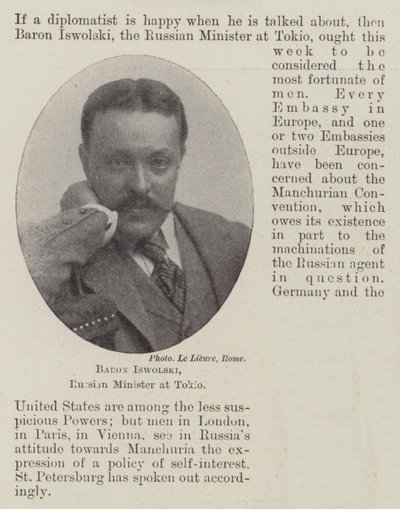 Baron Iswolski, Russian Minister at Tokio by English Photographer