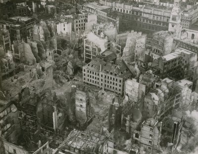 Bomb damage from the top of St Paul