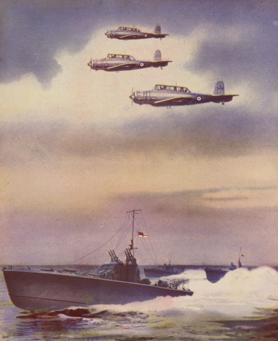 British MTBs and Skua Dive Bombers by English Photographer
