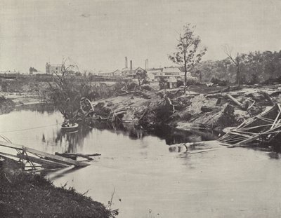 Burnley Bridge, over the Yarra, after the Floods of July 1891 by English Photographer
