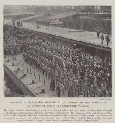 Canadian Troops Returning from South African Service Embarking at Liverpool for Their Homeward Voyage by English Photographer