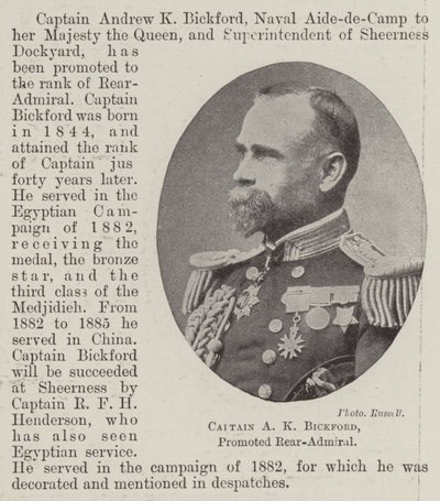 Captain A. K. Bickford, Promoted Rear-Admiral by English Photographer
