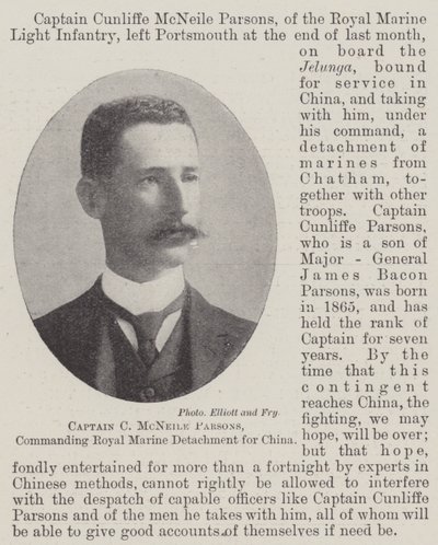 Captain C McNeile Parsons, Commanding Royal Marine Detachment for China by English Photographer