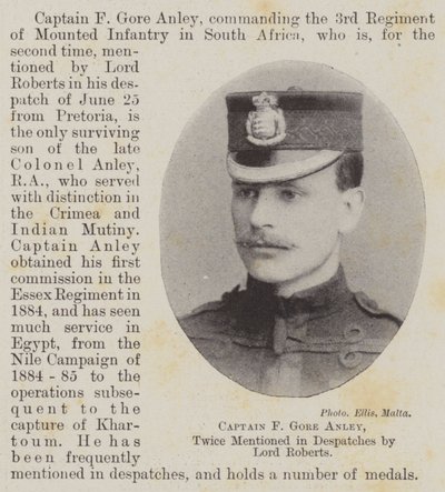 Captain F Gore Anley, Twice Mentioned in Despatches by Lord Roberts by English Photographer