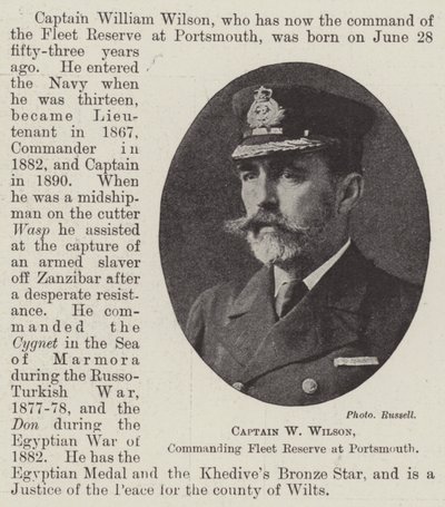 Captain W Wilson, commanding Fleet Reserve at Portsmouth by English Photographer