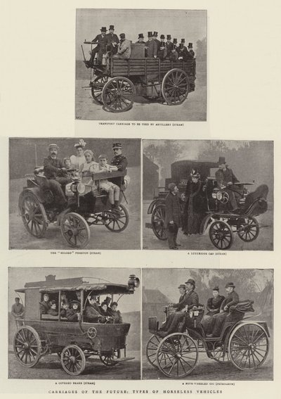 Carriages of the Future, Types of the Horseless Vehicles by English Photographer