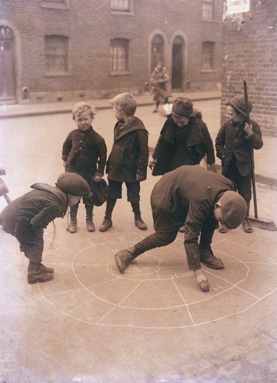 Children Playing in the Streets of London by English Photographer
