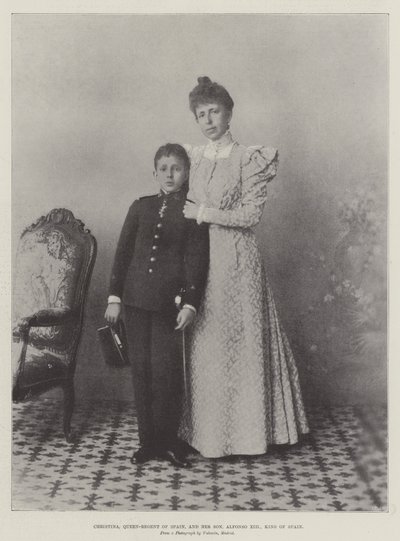 Christina, Queen-Regent of Spain, and her Son, Alfonso XIII, King of Spain by English Photographer