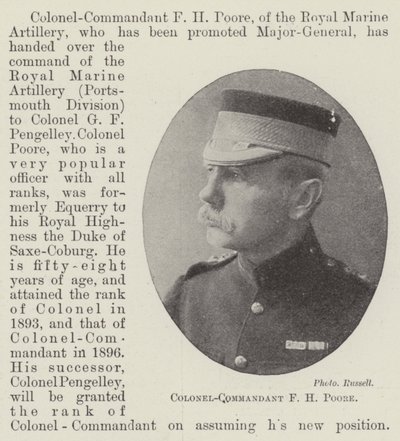 Colonel-Commandant F H Poore by English Photographer