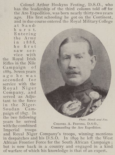 Colonel A Festing, DSO, Commanding the Aro Expedition by English Photographer