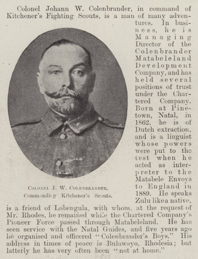 Colonel J W Colenbrander, commanding Kitcheners Scouts by English Photographer