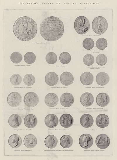 Coronation Medals of English Sovereigns by English Photographer