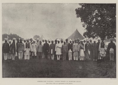 Coronation Visitors, Indian Troops at Hampton Court by English Photographer