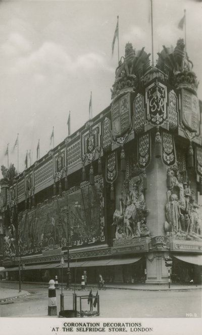 Coronation decorations at the Selfridge store, London by English Photographer