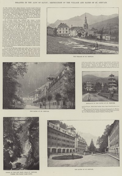Disaster in the Alps of Savoy, Destruction of the Village and Baths of St Gervais by English Photographer