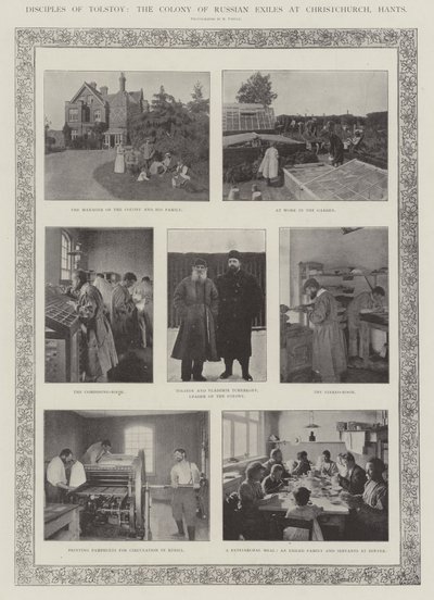 Disciples of Tolstoy, the Colony of Russian Exiles at Christchurch, Hants by English Photographer