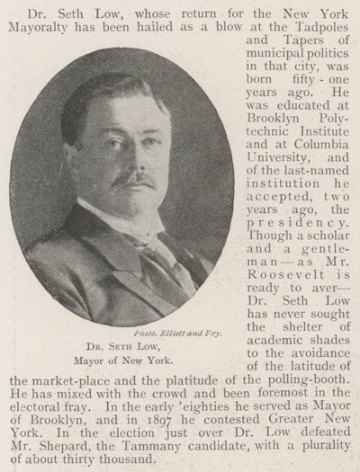 Dr Seth Low, Mayor of New York by English Photographer