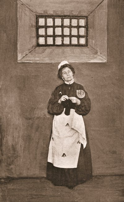 Emmeline Pankhurst in a cell in Holloway Prison by English Photographer
