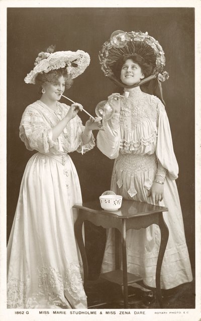 English stage actresses and singers, Zena Dare and Marie Studholme by English Photographer