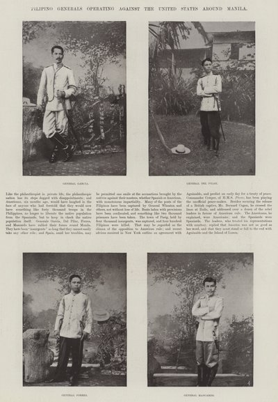 Filipino Generals operating against the United States around Manila by English Photographer