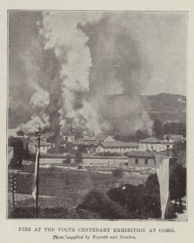 Fire at the Volta Centenary Exhibition at Como by English Photographer