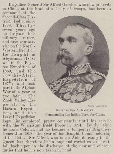 General Sir A Gaselee, Commanding the Indian Force for China by English Photographer