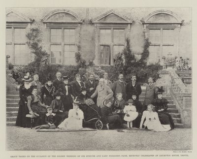 Group Taken on the Occasion of the Golden Wedding of Sir Spencer and Lady Ponsonby-Fane, Recently Celebrated at Brympton House, Yeovil by English Photographer