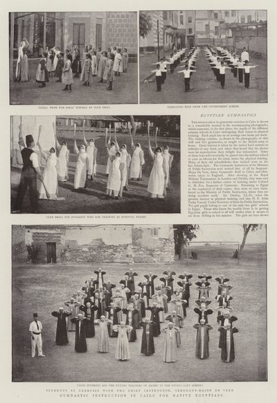 Gymnastic Instruction in Cairo for Native Egyptians by English Photographer