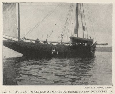 HMS Active, wrecked at Granton Breakwater, 13 November by English Photographer
