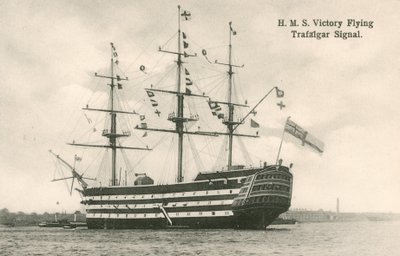 HMS Victory, flying Trafalgar signal by English Photographer