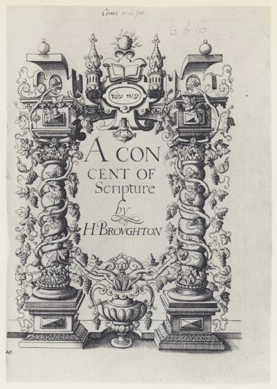 H Broughton, A Concent of Scripture, G Simson and W White 1590 by English Photographer