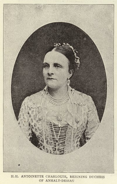 H H Antoinette Charlotte, Reigning Duchess of Anhalt-Dessau by English Photographer