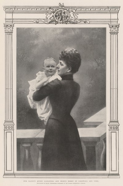 Her Majesty Queen Alexandra and Prince Henry of Cornwall and York by English Photographer