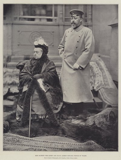 Her Majesty the Queen and HRH Albert Edward, Prince of Wales by English Photographer