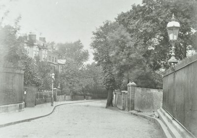 Highgate Archway: Eastern Approach with Old Lamp Fixed to Railings, 1896 by English Photographer