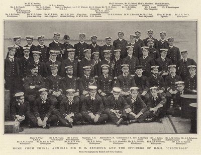 Home from China, Admiral Sir E. H. Seymour and the Officers of HMS Centurion by English Photographer