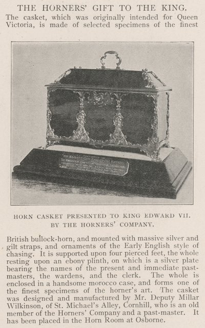 Horn Casket presented to King Edward VII by the Horners Company by English Photographer