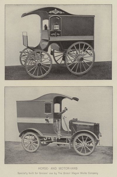 Horse and Motor Vans (photo) by English Photographer