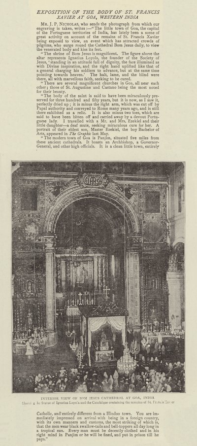 Interior View of Bom Jesus Cathedral at Goa, India by English Photographer