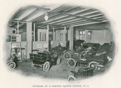 Interior of a garage, Queen Street, EC1 by English Photographer
