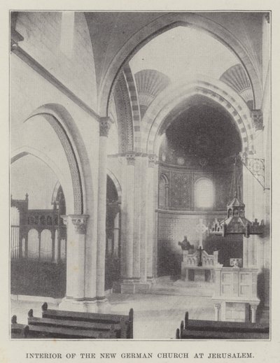 Interior of the New German Church at Jerusalem by English Photographer