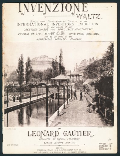 Invenzione Waltz, Composed for the International Inventions Exhibitions, Kensington, 1885 by English Photographer
