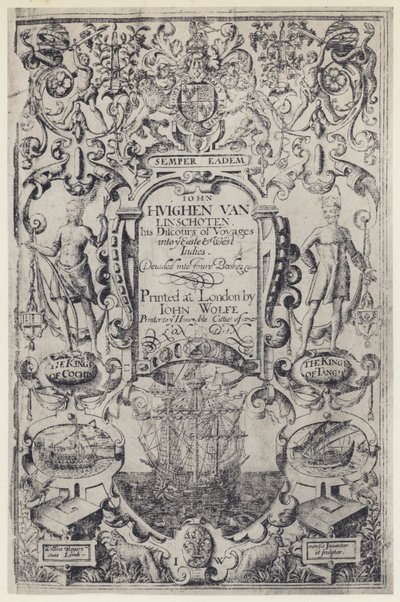 J Linschoten, Discours of Voyages, J Wolfe 1598 by English Photographer
